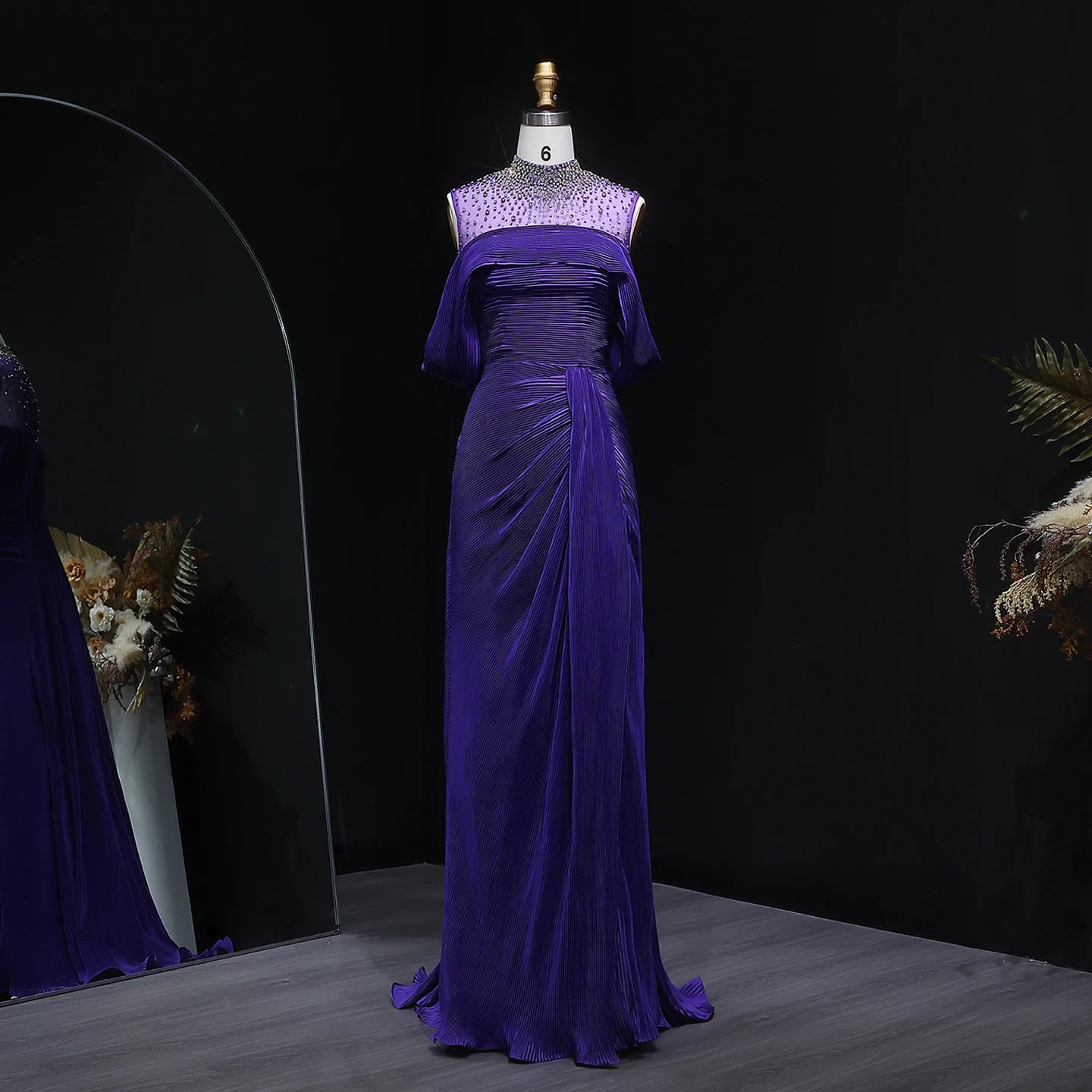 Sharon Said Off Shoulder Mermaid Gown with Train - Luxury Evening Dress