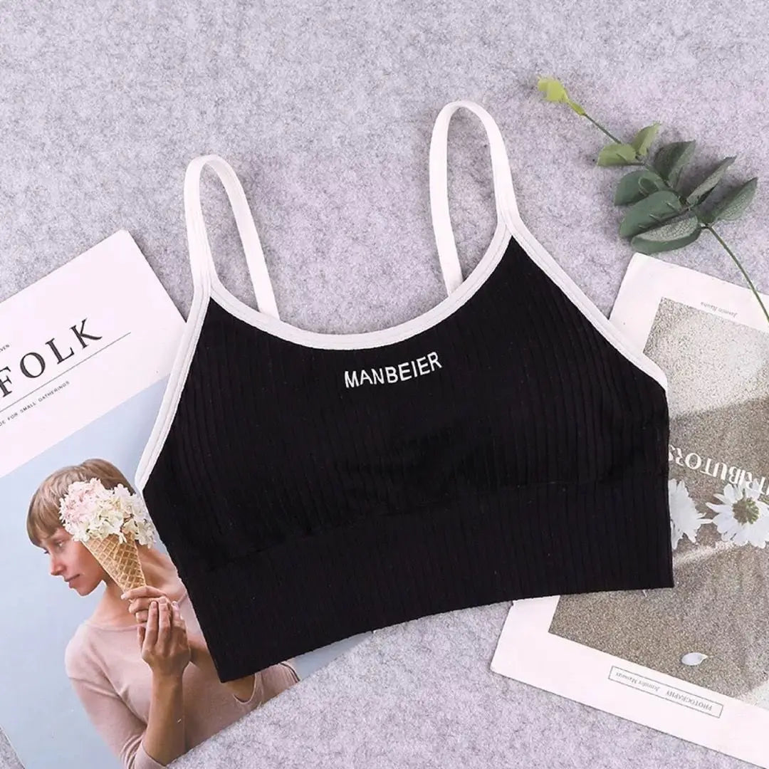 Women's Cotton Sports Bra | Soft Crop Top Tube Bra for Gym & Everyday Comfort