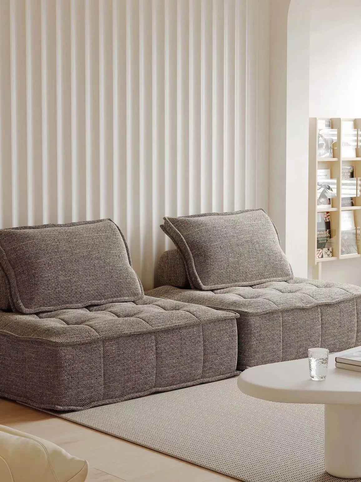 AOMISI Modular Velvet Sofa - Minimalist Square Sectional