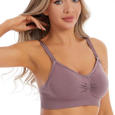 Seamless Maternity & Nursing Bra – Wire-Free Front-Opening Breastfeeding Underwear