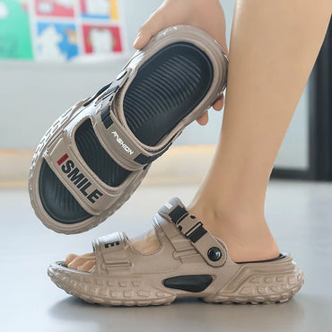 Men's Thick Sole Sport Slides - Waterproof Non-Slip Summer Sandals