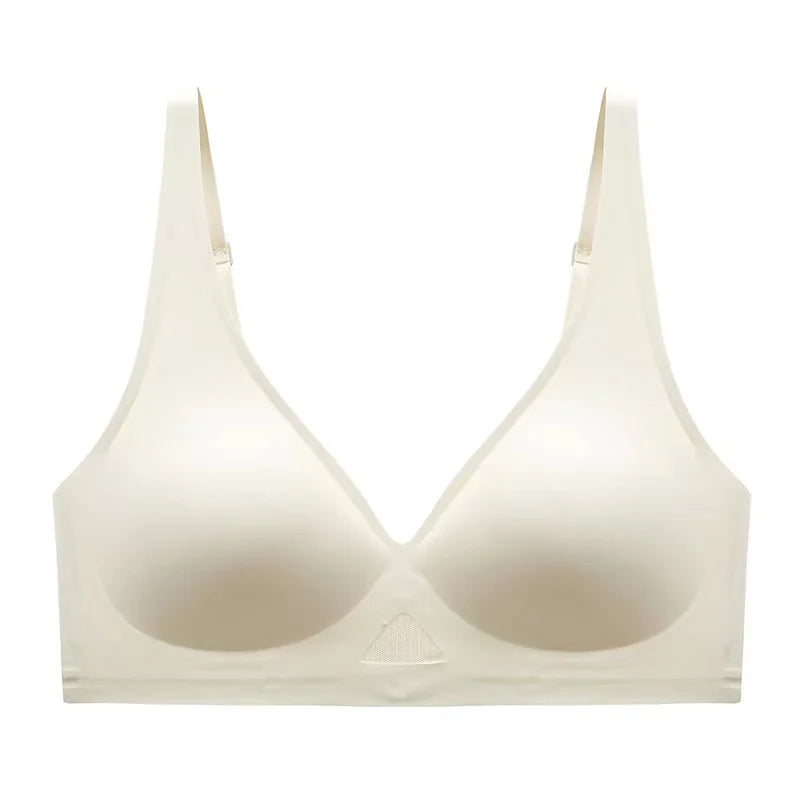 Deep V Mesh Push-Up Bralette | Wire-Free Seamless Padded Bra for Women | S–XL