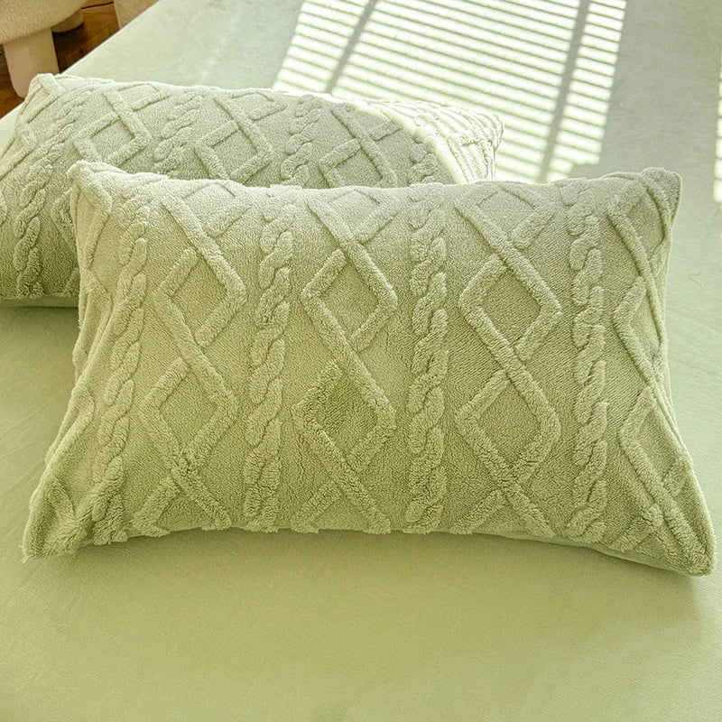 Velvet Geometric Pillowcase 48x74cm | 500TC Soft Twill Pillow Cover