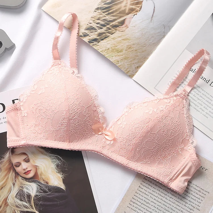 Women's Seamless Wire-Free Push Up Bra – 3/4 Cup Lace | Sizes 70–90 ABC