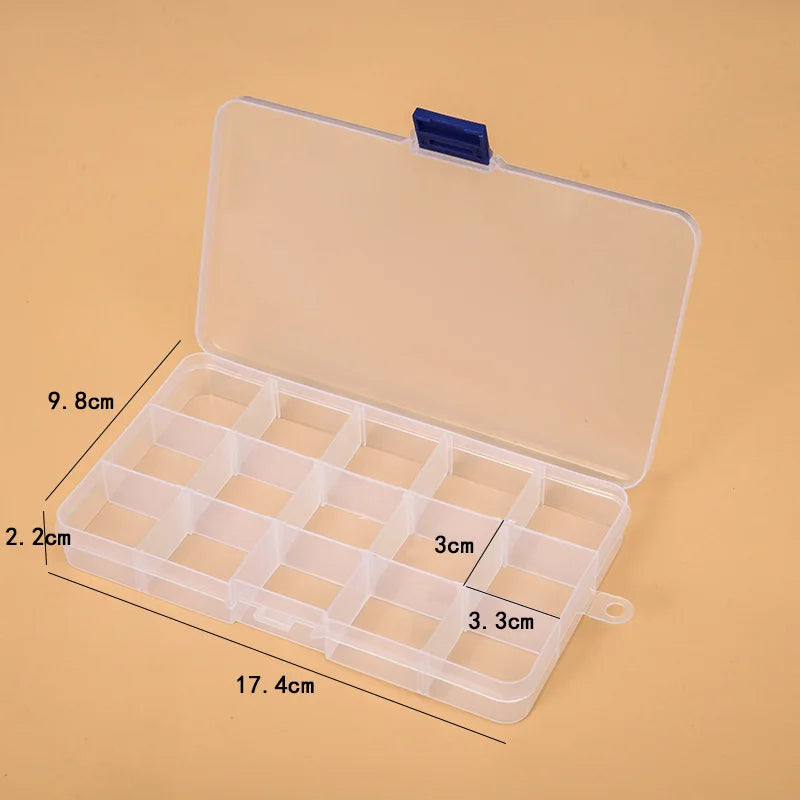 Plastic Organizer Box with Adjustable Dividers – 24 or 36 Grids | Jewelry, Beads, Craft & Fishing Tackle Storage