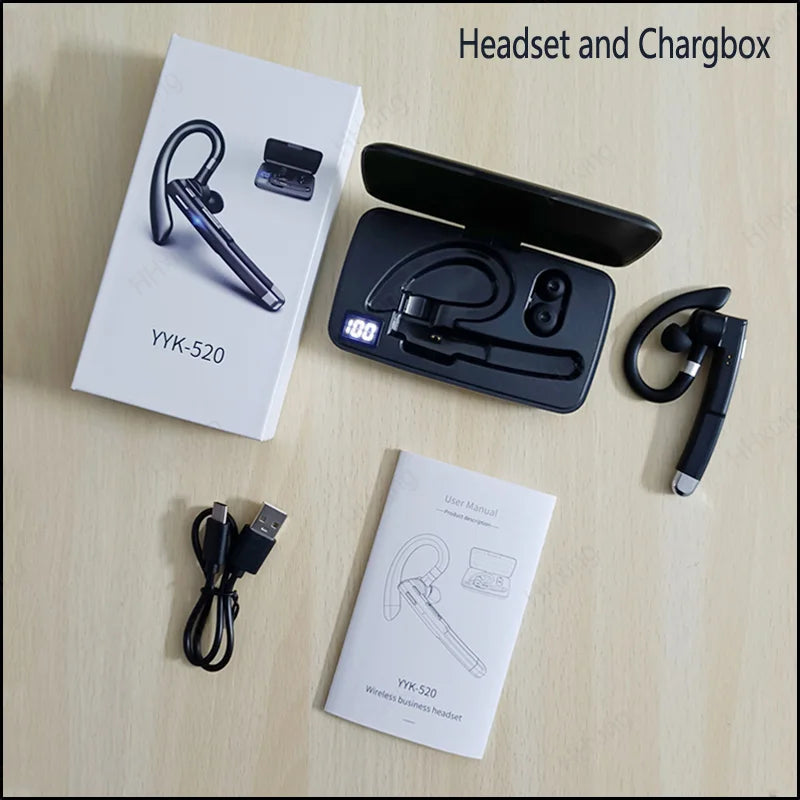STTKGZD YYK-520 Business Bluetooth 5.1 Earphone | ENC + CVC 8.0 Noise Reduction 10H Multipoint 180H Standby Ear-Hook