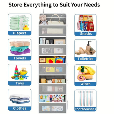5-Shelf Over-the-Door Hanging Organizer – Large Capacity Storage for Bedroom & Bathroom