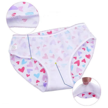 Girls 100% Cotton Cartoon Briefs 12-Pack | Sizes 1–12 Years | Mixed Colors