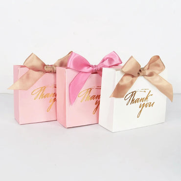 5/10pcs Thank You Candy Boxes Wedding Favors Gift Packaging Box Bag Christmas Birthday Party Baby Shower Present Packing Decor