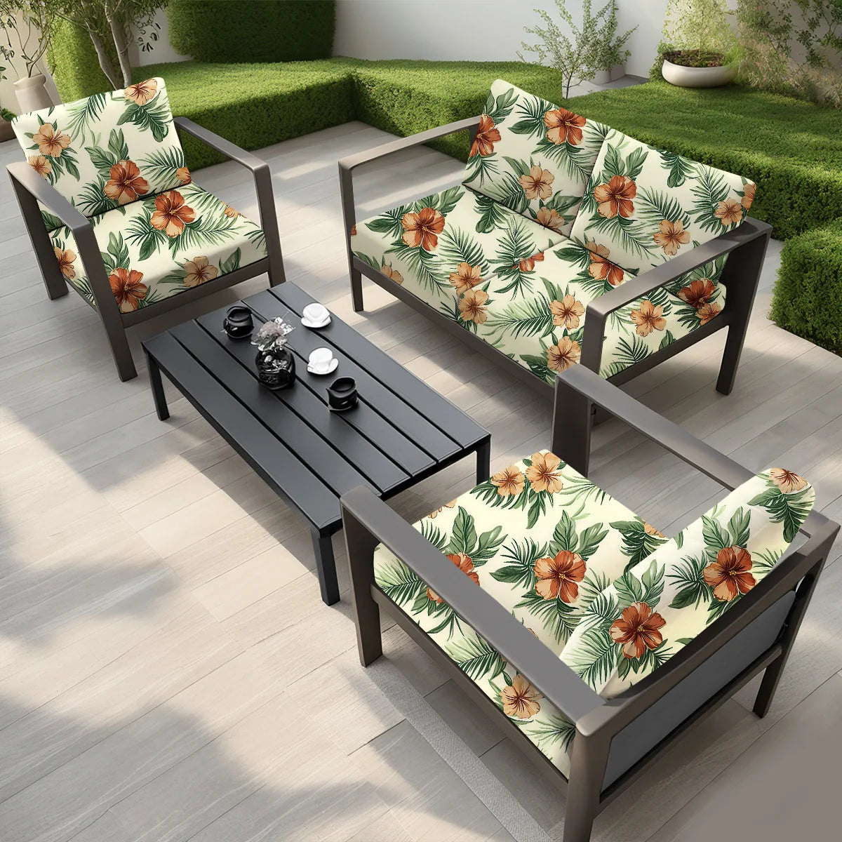 Tropical Print Waterproof Sofa Cushion Covers – Non-Slip Furniture Protectors