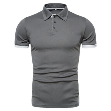 Men's Solid Color Short Sleeve Polo Shirt — Breathable, Everyday Casual