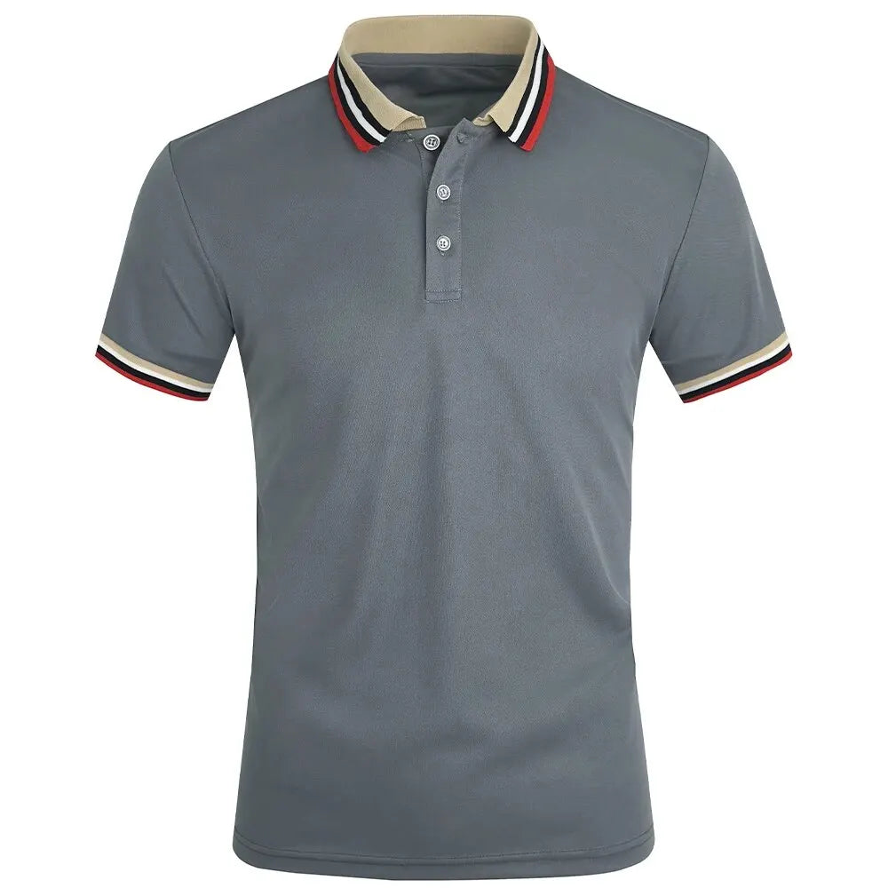 Striped Business Casual Polo Shirt | Men’s Breathable Short Sleeve Top | EU S–XXL