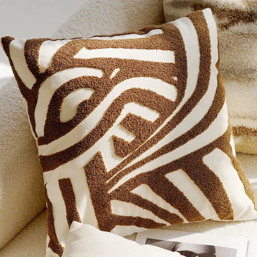 Nordic Vintage Throw Pillow Cover 45x45cm | Light Luxury Jacquard Cushion Case