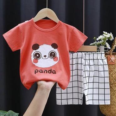 Girls 3D Animal Print Summer Short Set