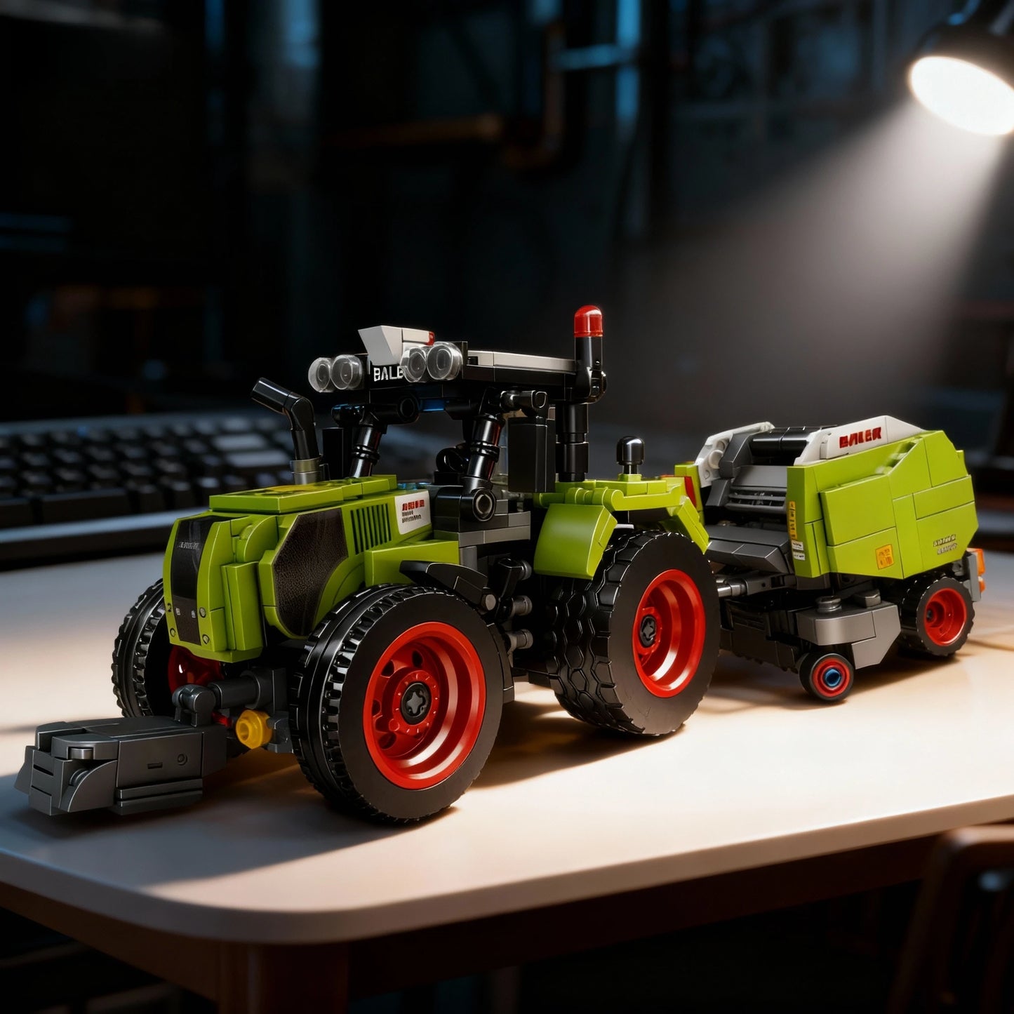 Bloques de Construcción Tractor Clásico - Set de Ladrillos DIY para Niños y Niñas