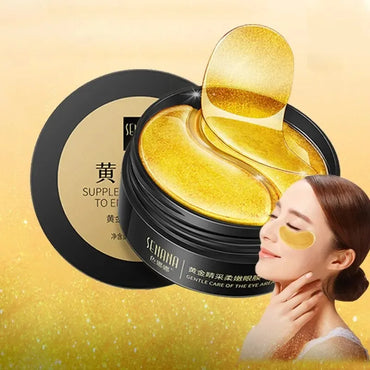 YOUNGCOME 60pc Hyaluronic Acid Eye Masks – 24K Gold, Dark Circles, Puffiness & Anti-Aging (30 Pairs)