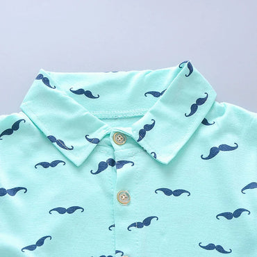Boys Summer Outfit Set - Cotton Shirt & Shorts 2-Piece