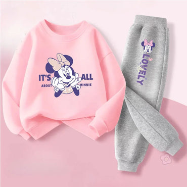 Girls' Cartoon Tracksuit Set – Sweatshirt & Pants