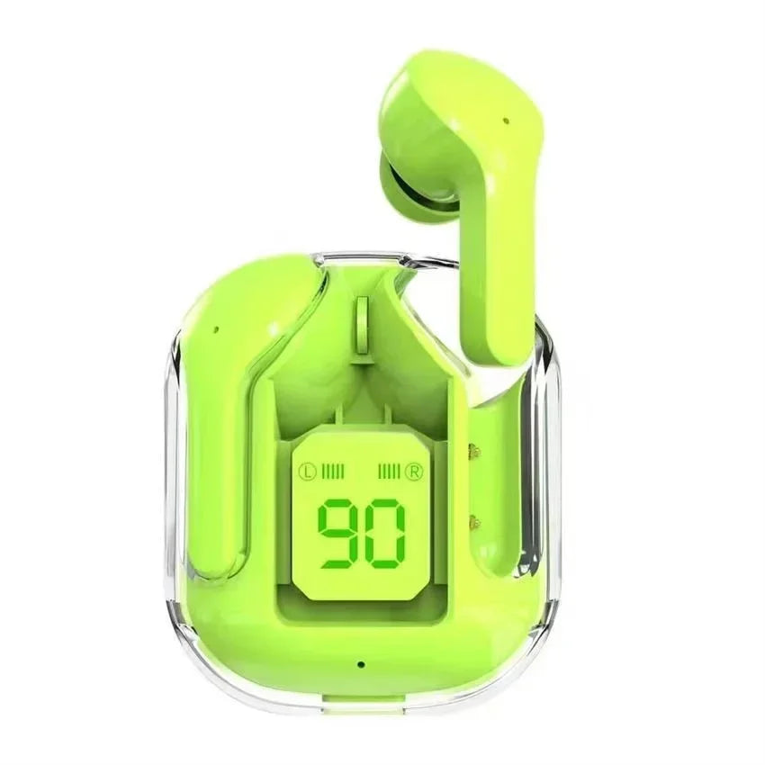 TWS ANC Wireless Earbuds – Hi-Fi Stereo, Transparent Charging Case with Digital Display