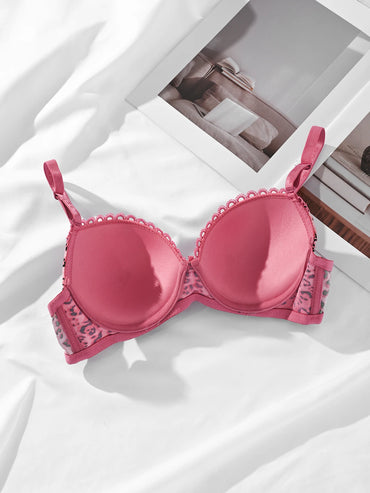 Sostén Push Up Diana Rose Estampado Leopardo - Bra con Aro Copa B para Mujer