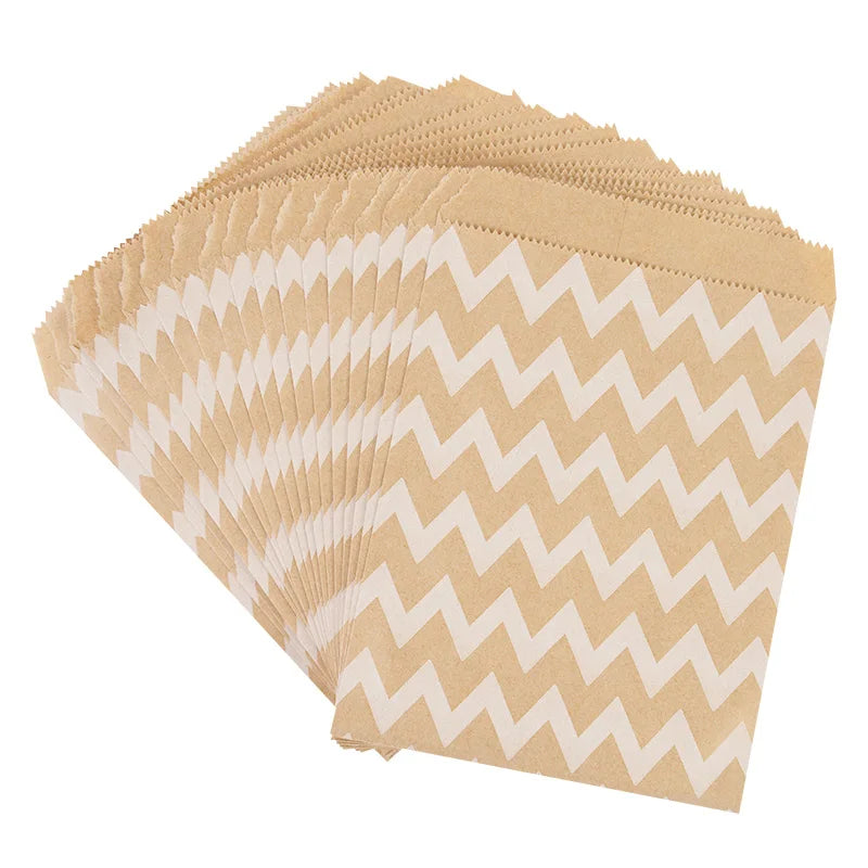 25/50Pcs 13x18cm Thank You Kraft Paper Candy Bags Wedding Favors Biscuit Packaging Bag For Guest Birthday Party Decor Gift Pouch