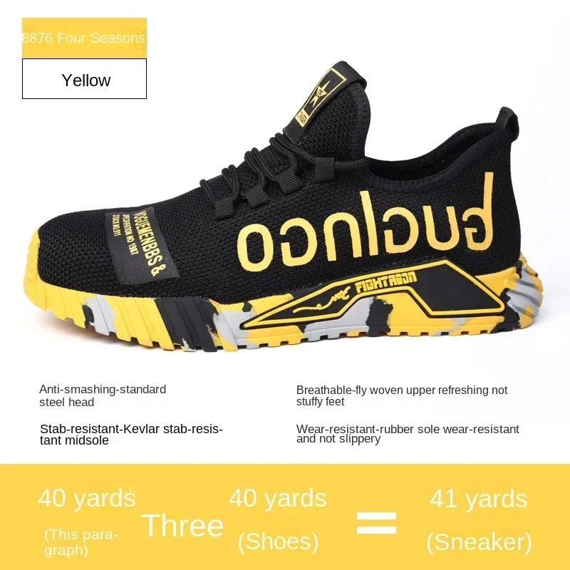 Zapatos de seguridad para hombre con puntera de acero - Zapatillas de trabajo antipinchazos