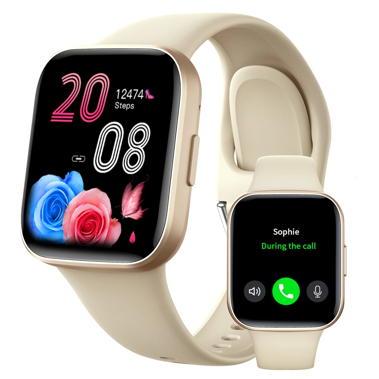 Smart watch, wireless calling /dial,for iPhone/Andriod, multi -Sport mode, calling reminder and rejection, SMS reminder