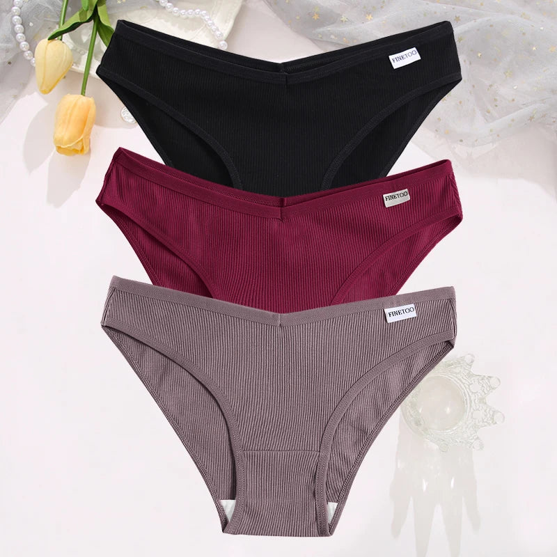 Set de 3 Panties de Algodón Hipoalergénicas de Talle Bajo