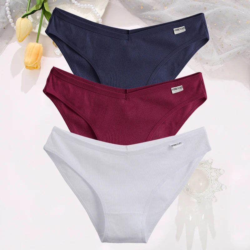 Set de 3 Panties de Algodón Hipoalergénicas de Talle Bajo