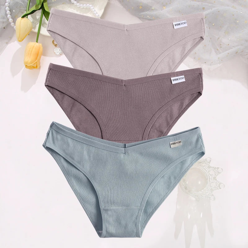Set de 3 Panties de Algodón Hipoalergénicas de Talle Bajo