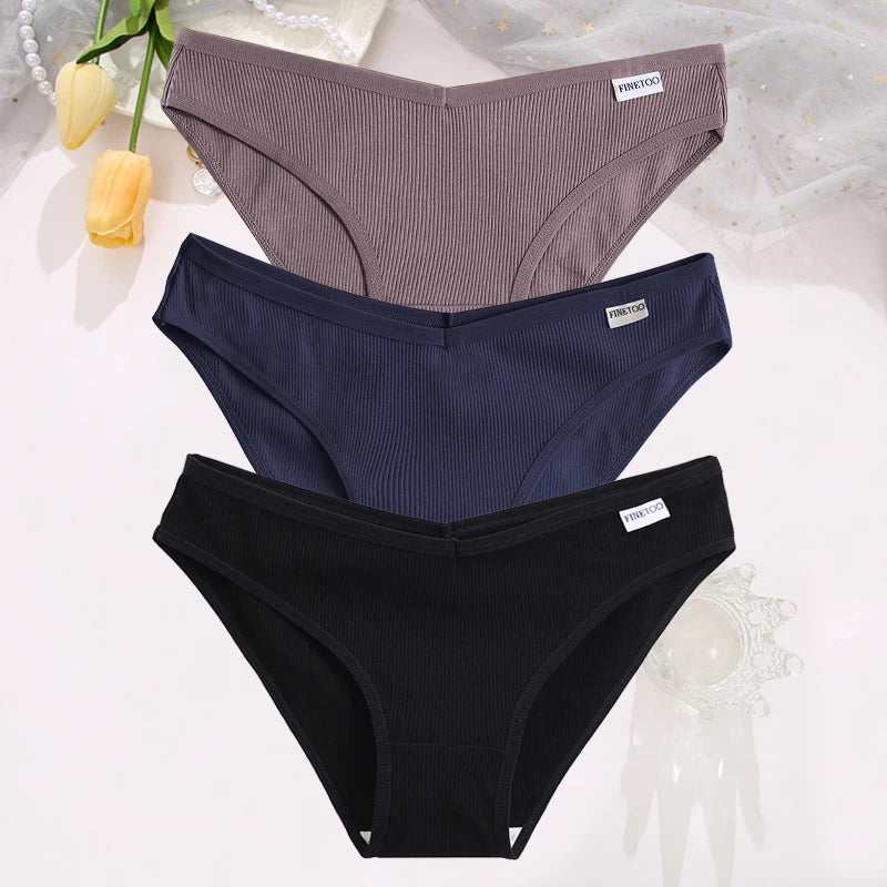 Set de 3 Panties de Algodón Hipoalergénicas de Talle Bajo