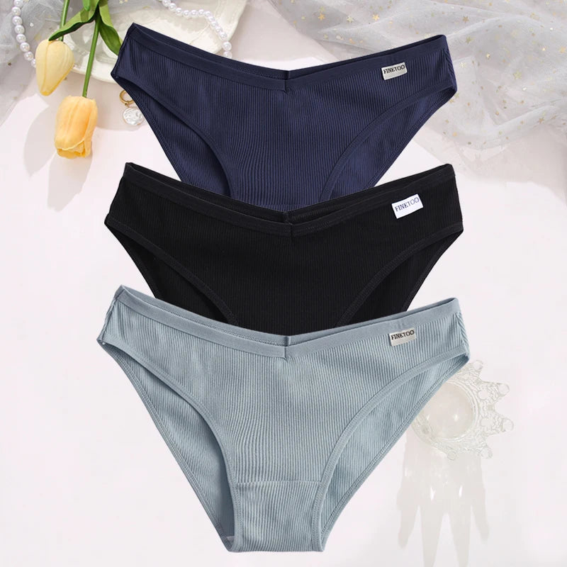 Set de 3 Panties de Algodón Hipoalergénicas de Talle Bajo