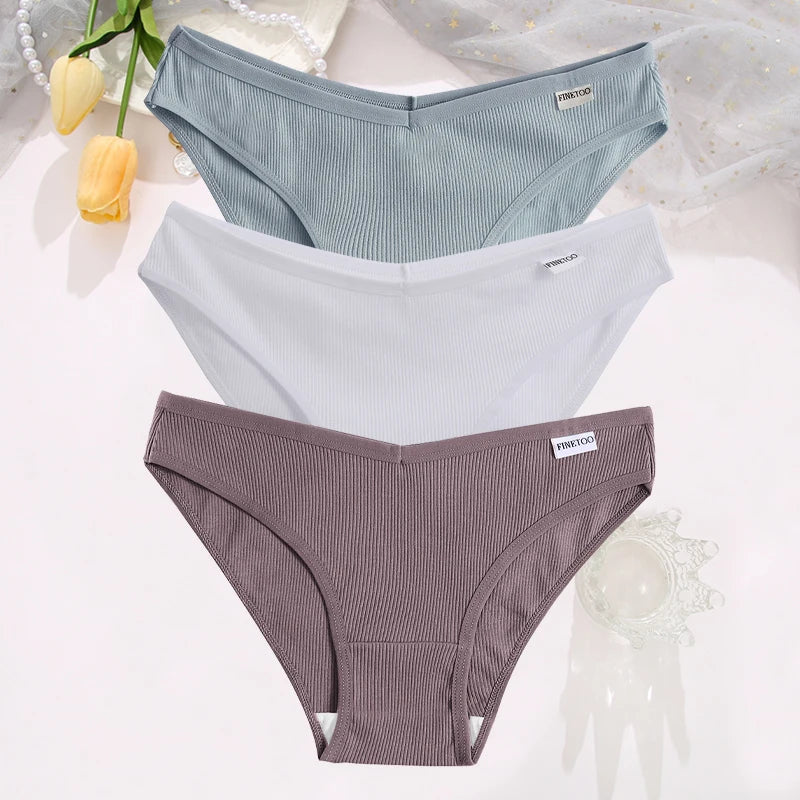 Set de 3 Panties de Algodón Hipoalergénicas de Talle Bajo