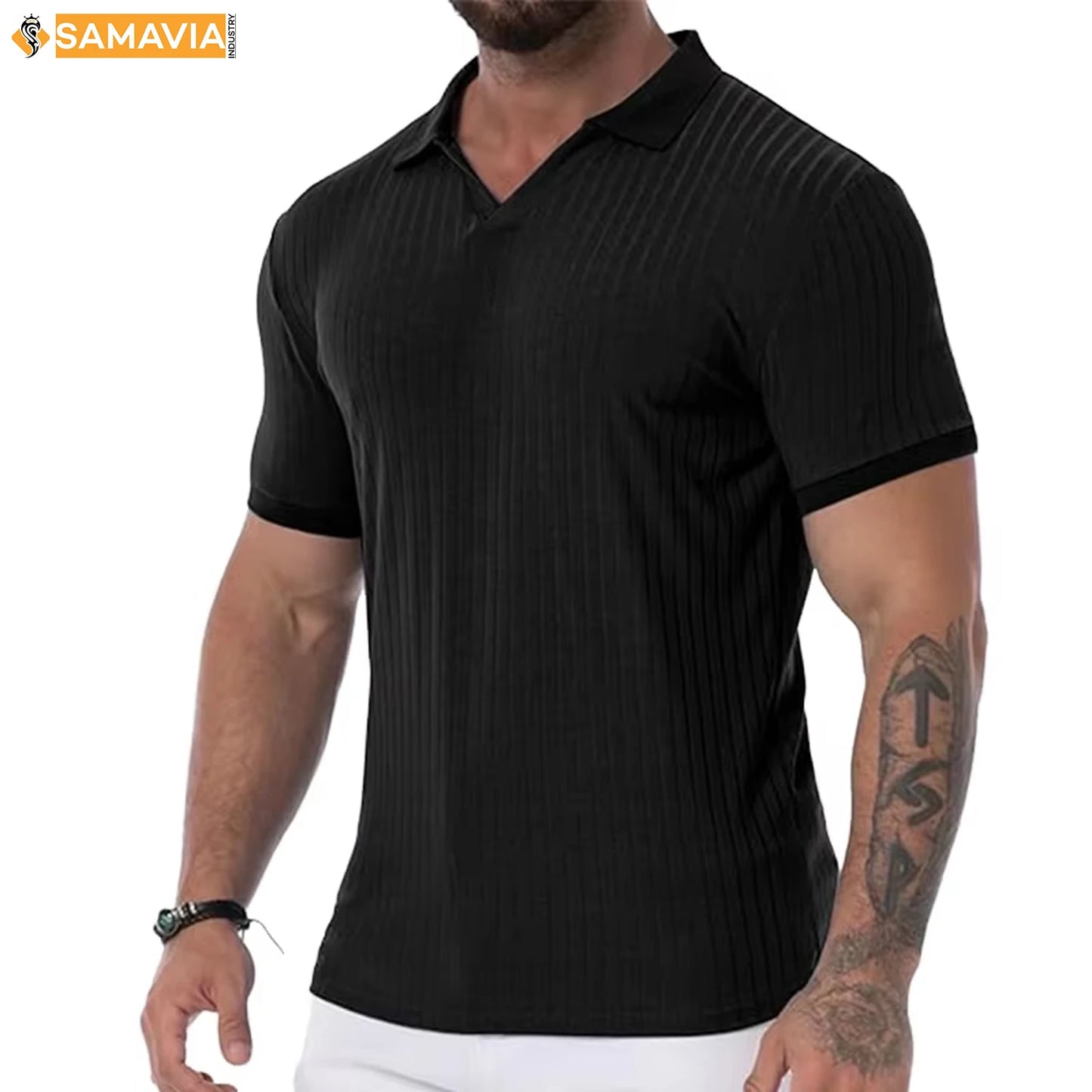 Men's UPF 50+ Short Sleeve Polo Shirt — Breathable, Wrinkle-Resistant