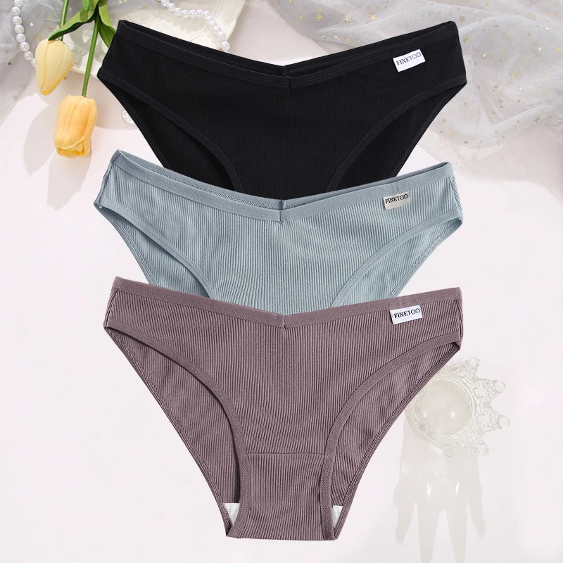 Set de 3 Panties de Algodón Hipoalergénicas de Talle Bajo
