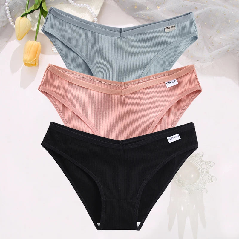Set de 3 Panties de Algodón Hipoalergénicas de Talle Bajo