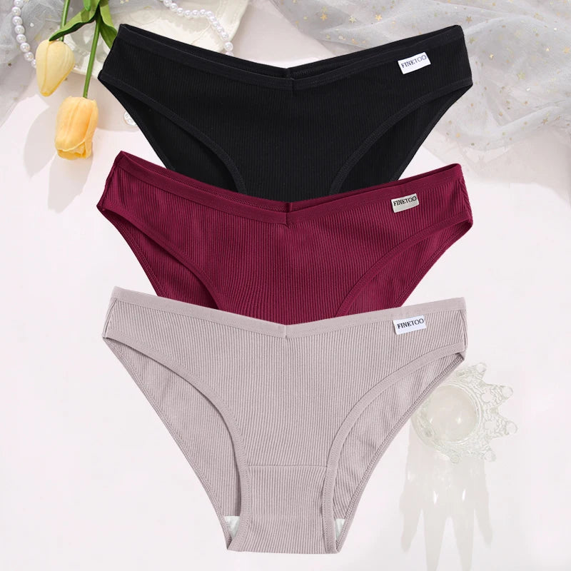 Set de 3 Panties de Algodón Hipoalergénicas de Talle Bajo