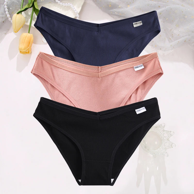 Set de 3 Panties de Algodón Hipoalergénicas de Talle Bajo