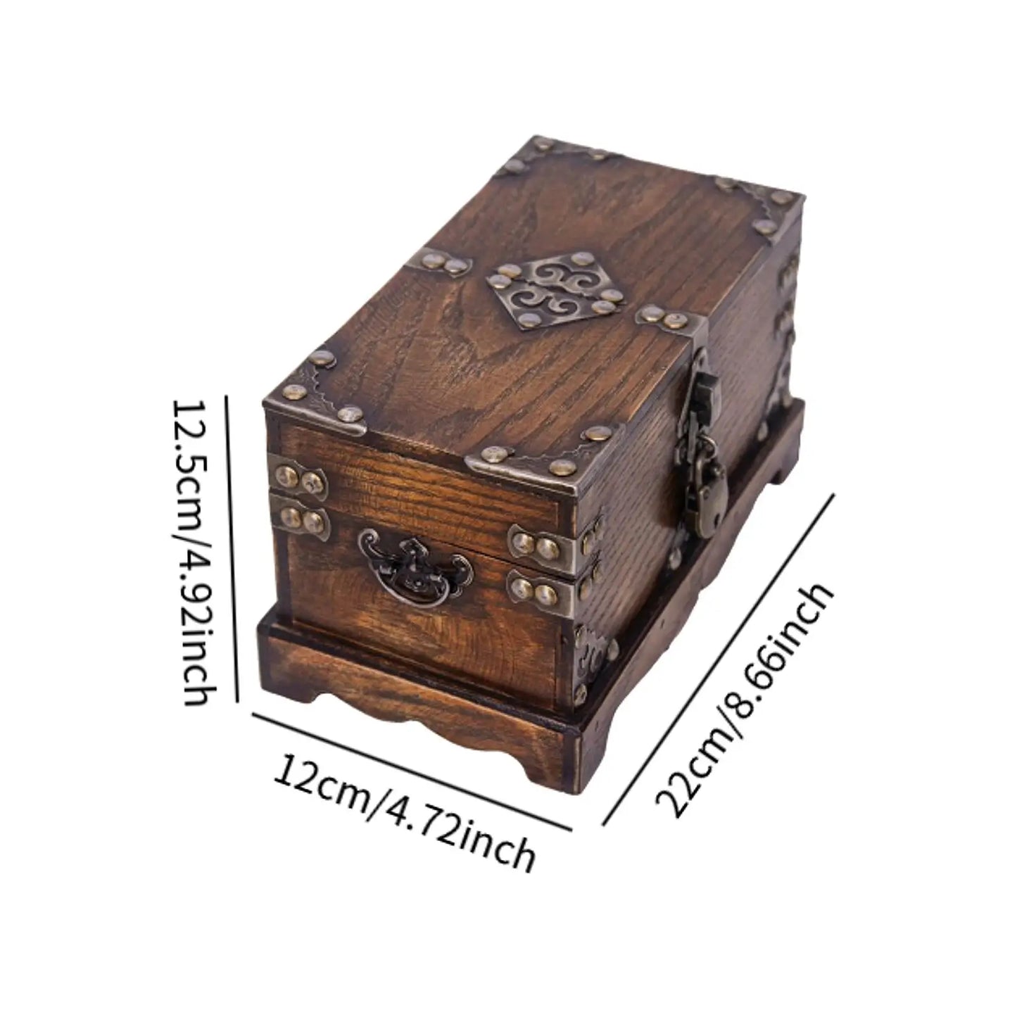 Treasure Chest Wooden Box Retro Unique Decor Lockable Antique Treasure Box for Wedding Halloween Thanksgiving Christmas Birthday