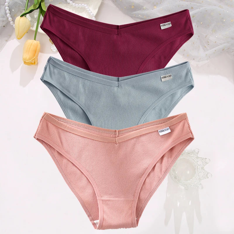 Set de 3 Panties de Algodón Hipoalergénicas de Talle Bajo