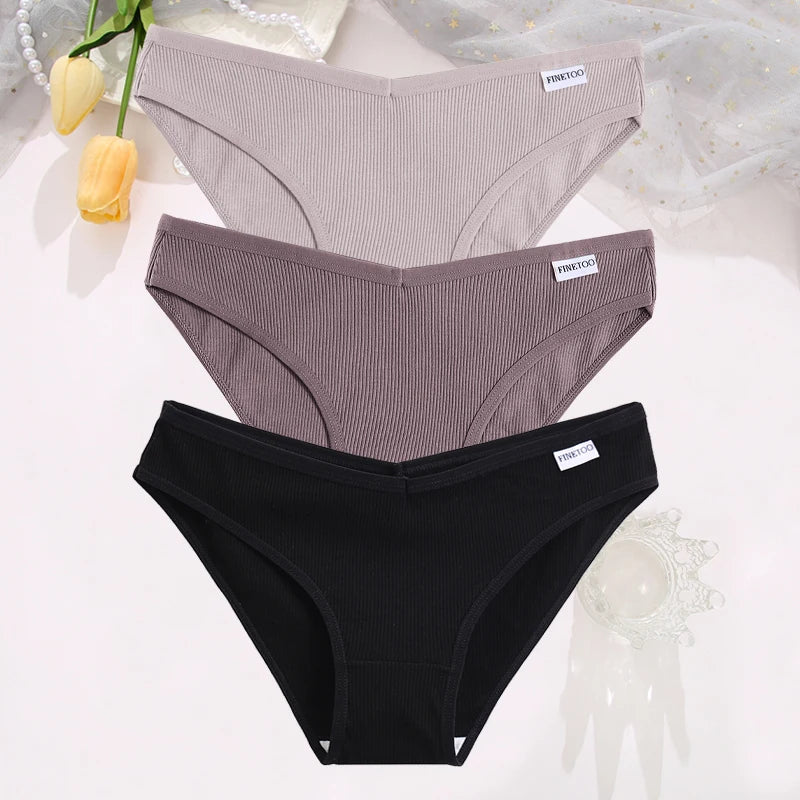 Set de 3 Panties de Algodón Hipoalergénicas de Talle Bajo