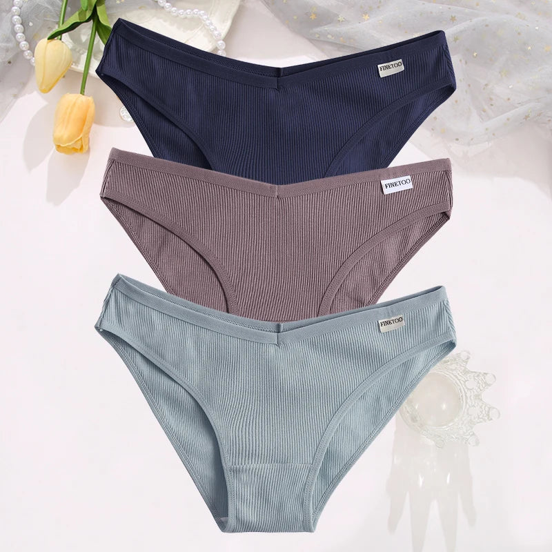 Set de 3 Panties de Algodón Hipoalergénicas de Talle Bajo