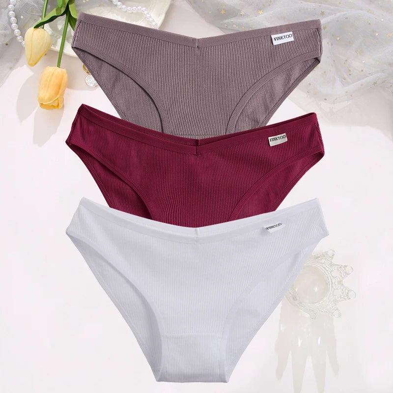 Set de 3 Panties de Algodón Hipoalergénicas de Talle Bajo