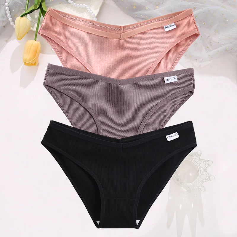 Set de 3 Panties de Algodón Hipoalergénicas de Talle Bajo