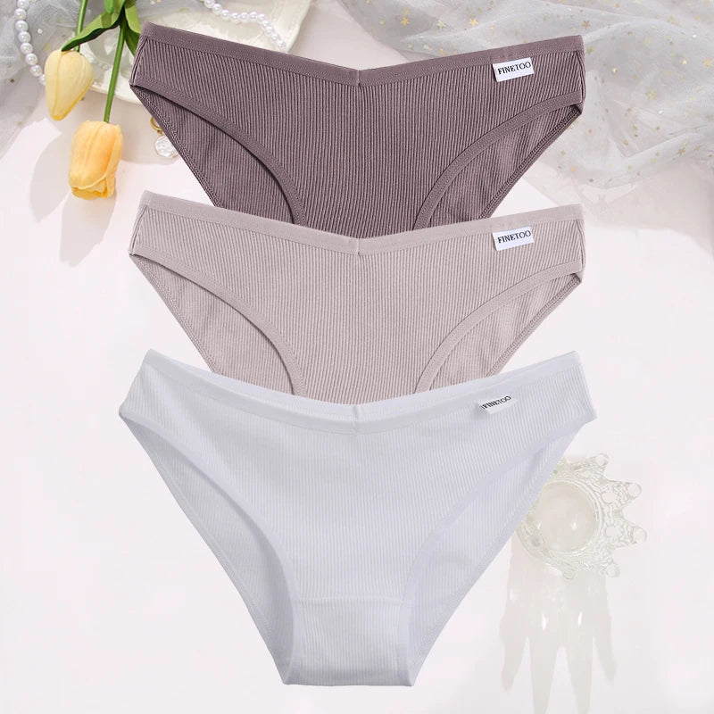 Set de 3 Panties de Algodón Hipoalergénicas de Talle Bajo