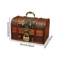 Treasure Chest Wooden Box Retro Unique Decor Lockable Antique Treasure Box for Wedding Halloween Thanksgiving Christmas Birthday