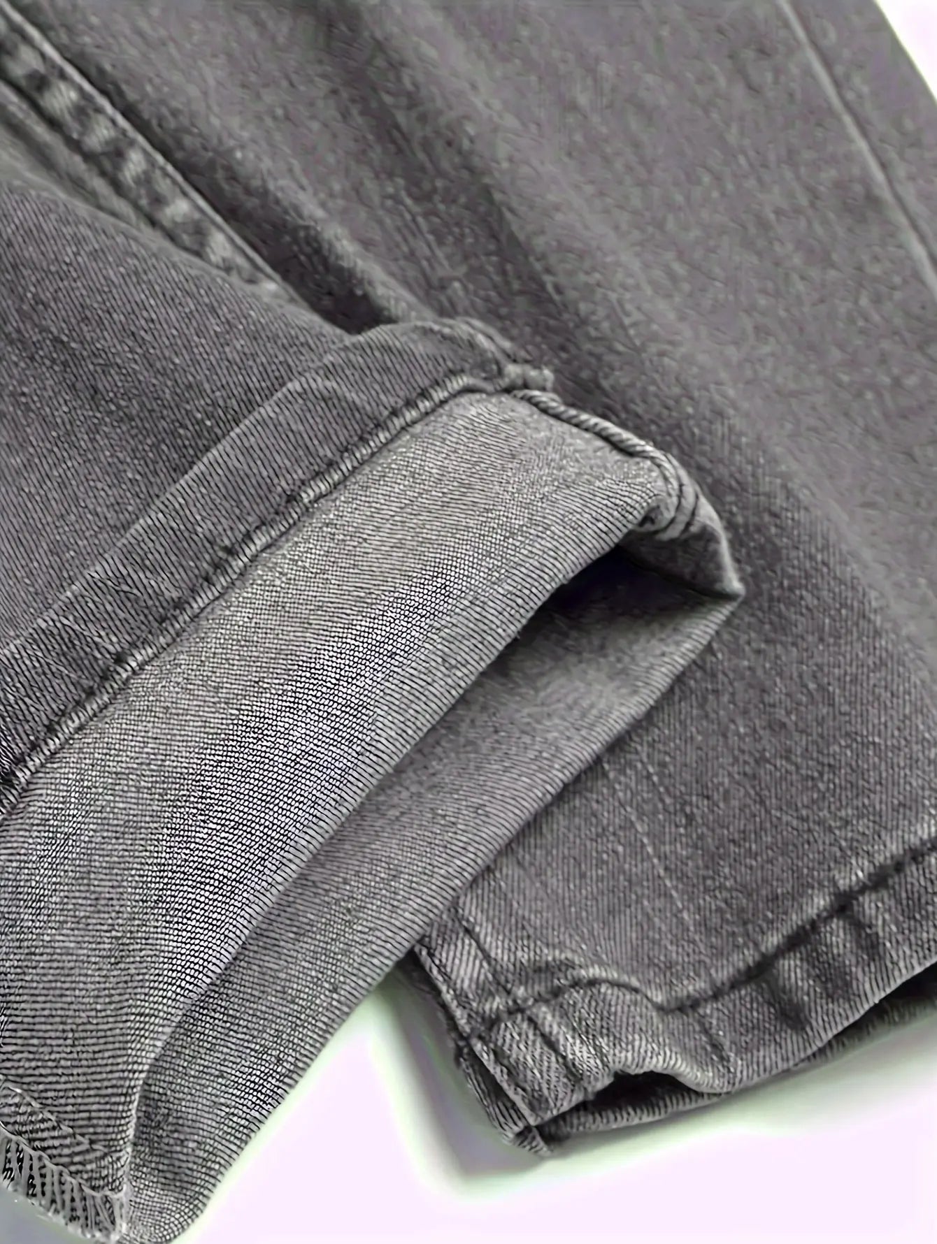 Men's Classic Straight Leg Jeans - 65% Cotton 35% Polyester Blend, 380gsm Heavyweight, Machine Washable, Regular Fit, All-Season