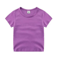 Kids Unisex 100% Cotton Short Sleeve T-Shirt | Solid Colors | Ages 2–12