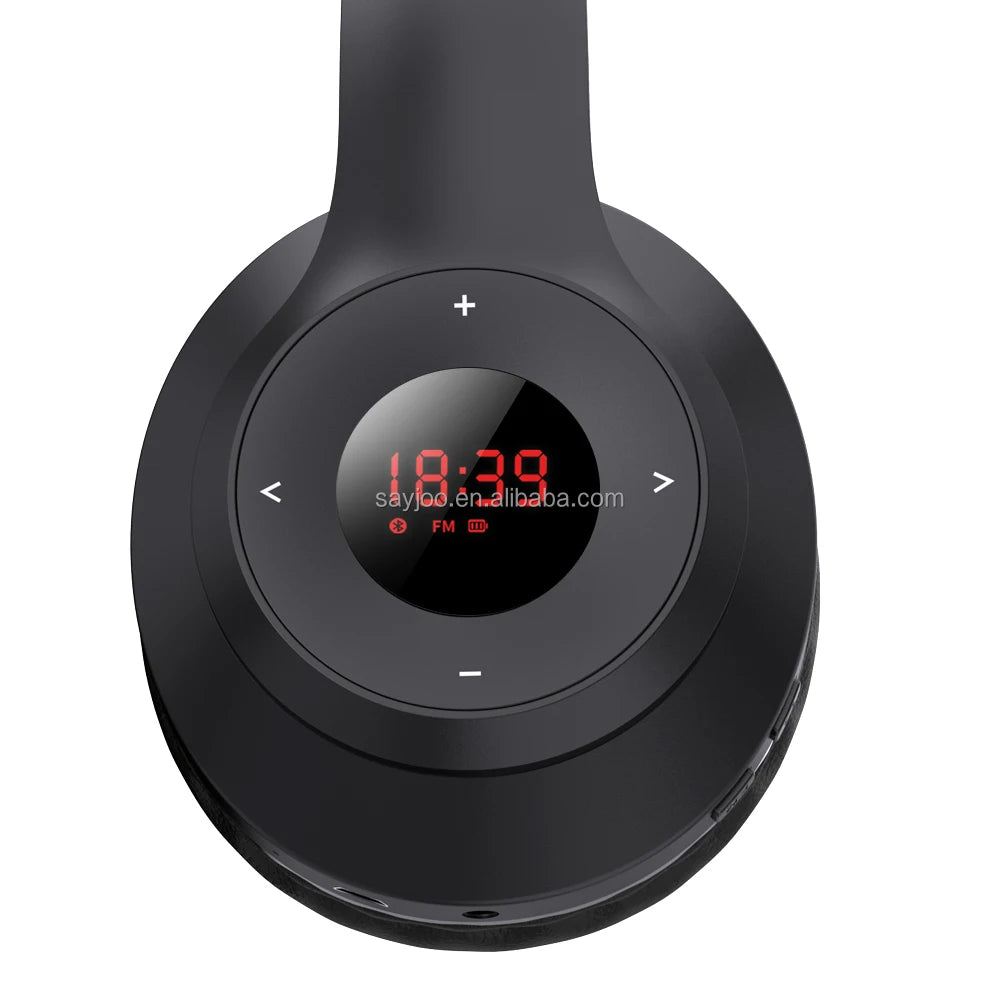 X5 Wireless FM/AM Radio Headphones – Over-Ear Headset with LCD Display & 650mAh Battery