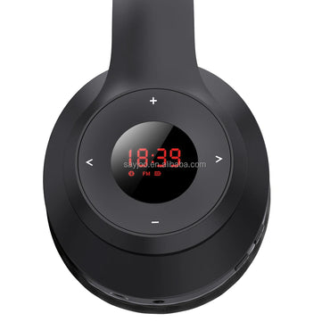 X5 Wireless FM/AM Radio Headphones – Over-Ear Headset with LCD Display & 650mAh Battery